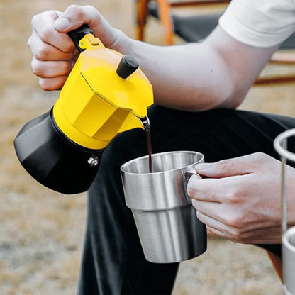6pcs Double Wall Stainless Steel Coffee Mugs with Holder