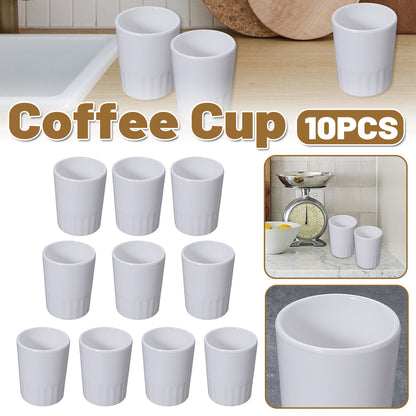10 Pcs Shatterproof Melamine Tumbler Mugs White Durable
