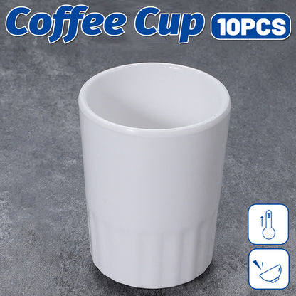 10 Pcs Shatterproof Melamine Tumbler Mugs White Durable