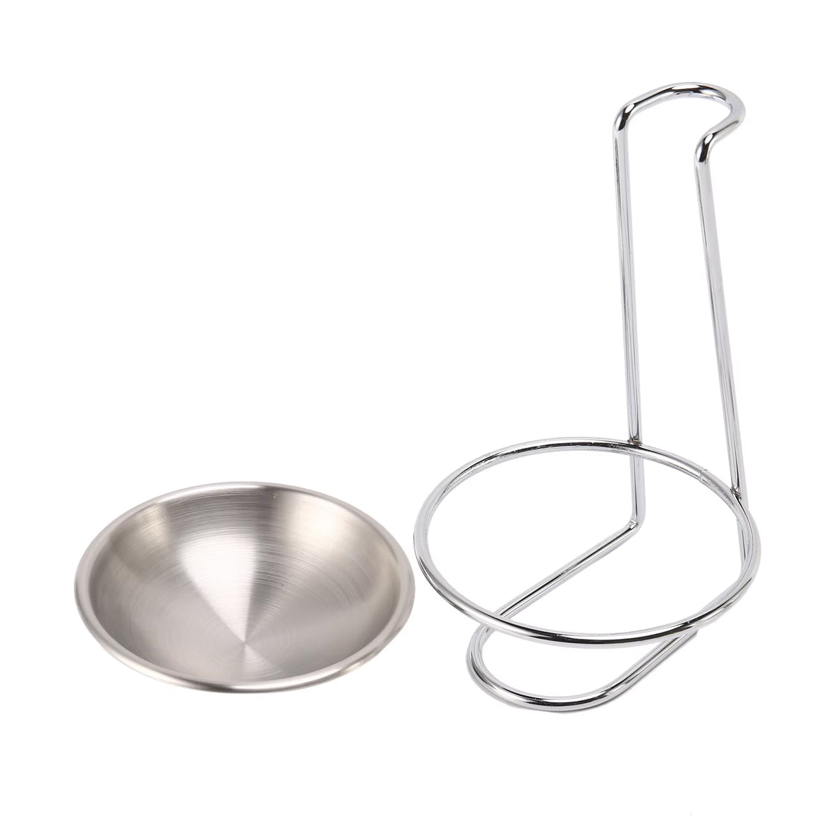 2 Pcs Stainless Steel Soup Spoon Colander Stand with Tray