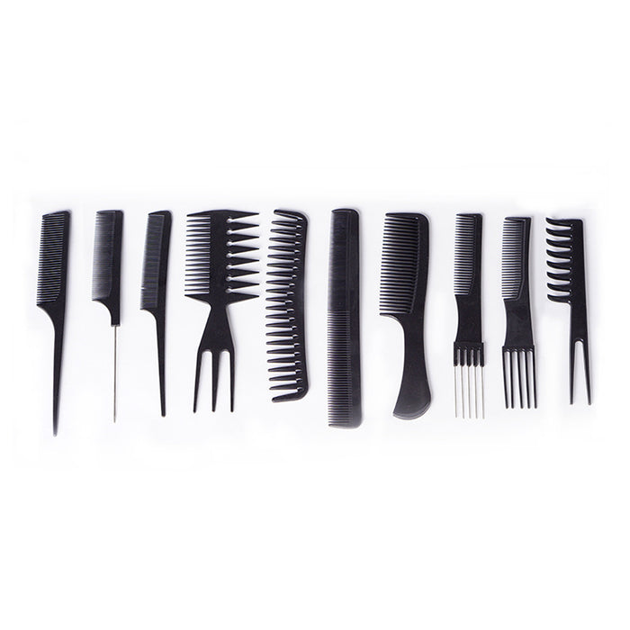 10 Pcs Hair Styling Cutting Comb Set Plastic