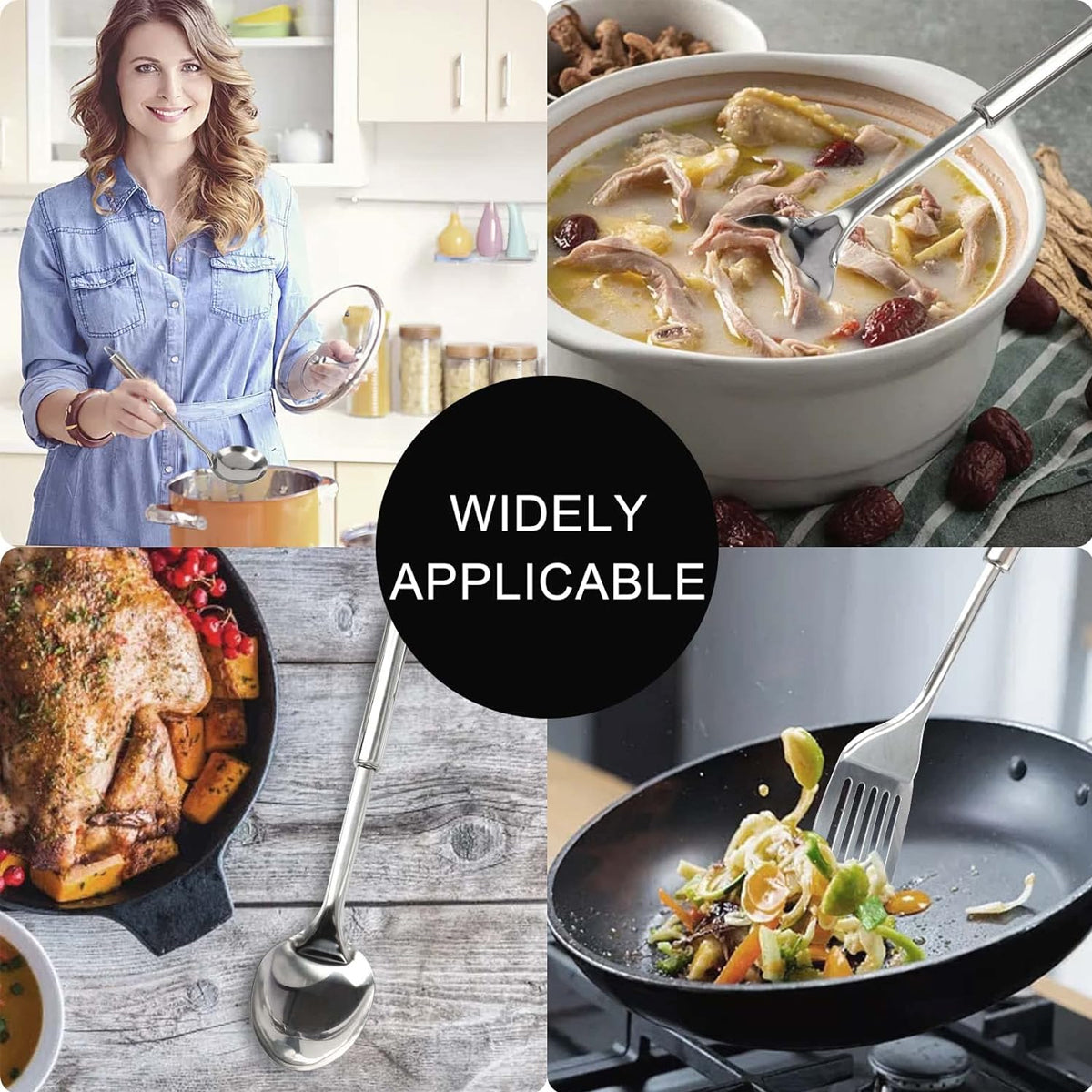 6 Piece Stainless Steel Kitchen Spatula Utensil Set Magnetic