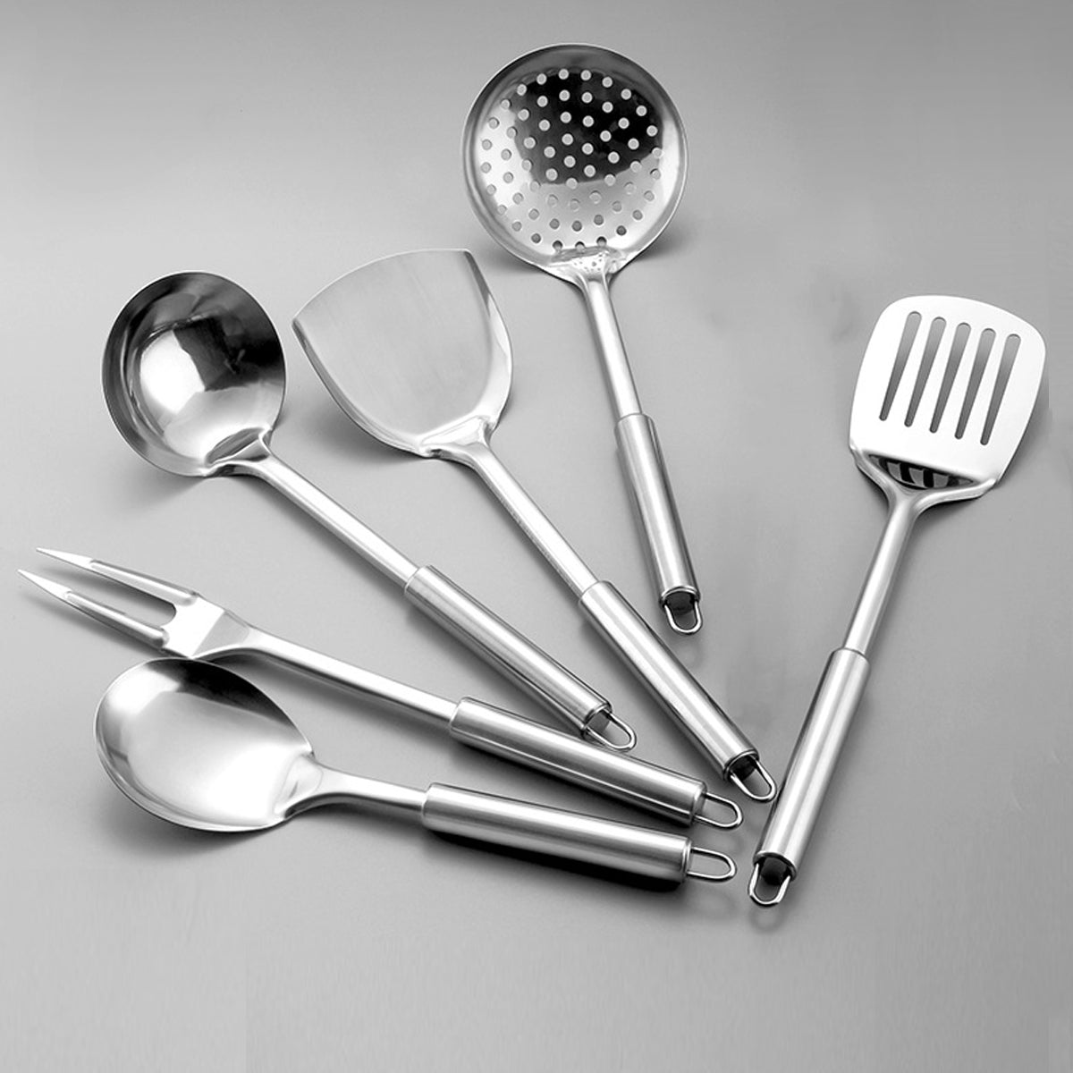 6 Piece Stainless Steel Kitchen Spatula Utensil Set Magnetic
