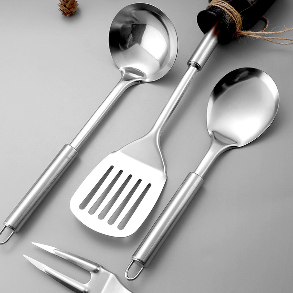 6 Piece Stainless Steel Kitchen Spatula Utensil Set Magnetic