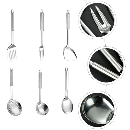 6 Piece Stainless Steel Kitchen Spatula Utensil Set Magnetic