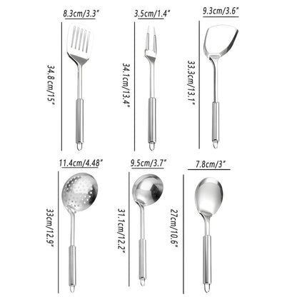 6 Piece Stainless Steel Kitchen Spatula Utensil Set Magnetic
