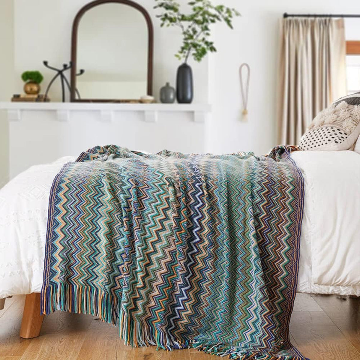 Houndstooth Hotel Bed Skirt Acetate Fabric for 120cm 180cm Beds