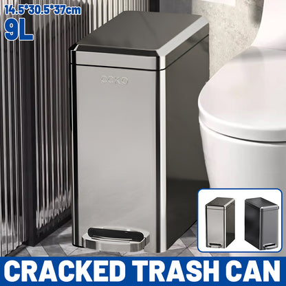 Kitchen Trash Can 9L Household Pedal Bin with Lid Large Capacity Waste Bucket
