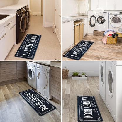 Absorbent Non Slip Mat Graffiti Letter Printed Rug for Bedroom and Entryway AU