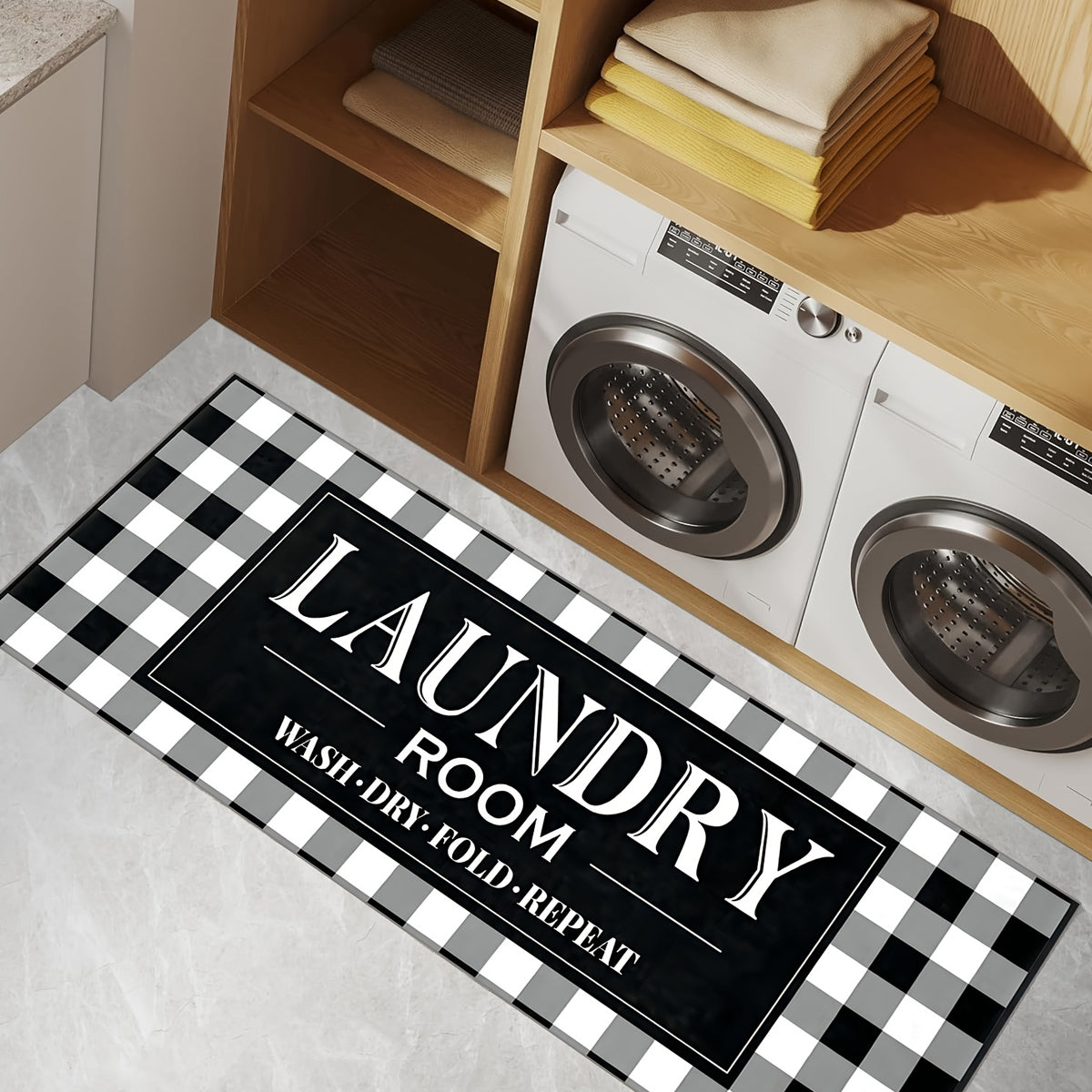 Absorbent Non Slip Mat Graffiti Letter Printed Rug for Bedroom and Entryway AU