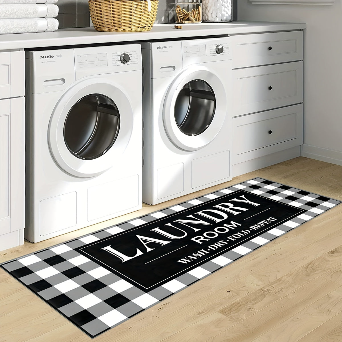 Absorbent Non Slip Mat Graffiti Letter Printed Rug for Bedroom and Entryway AU