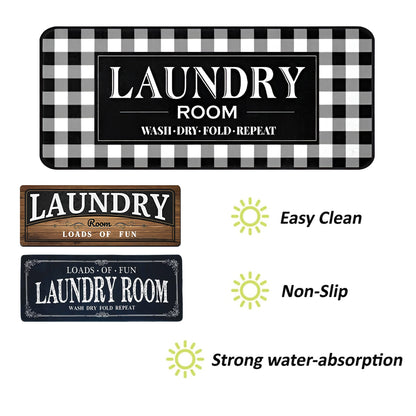 Absorbent Non Slip Mat Graffiti Letter Printed Rug for Bedroom and Entryway AU
