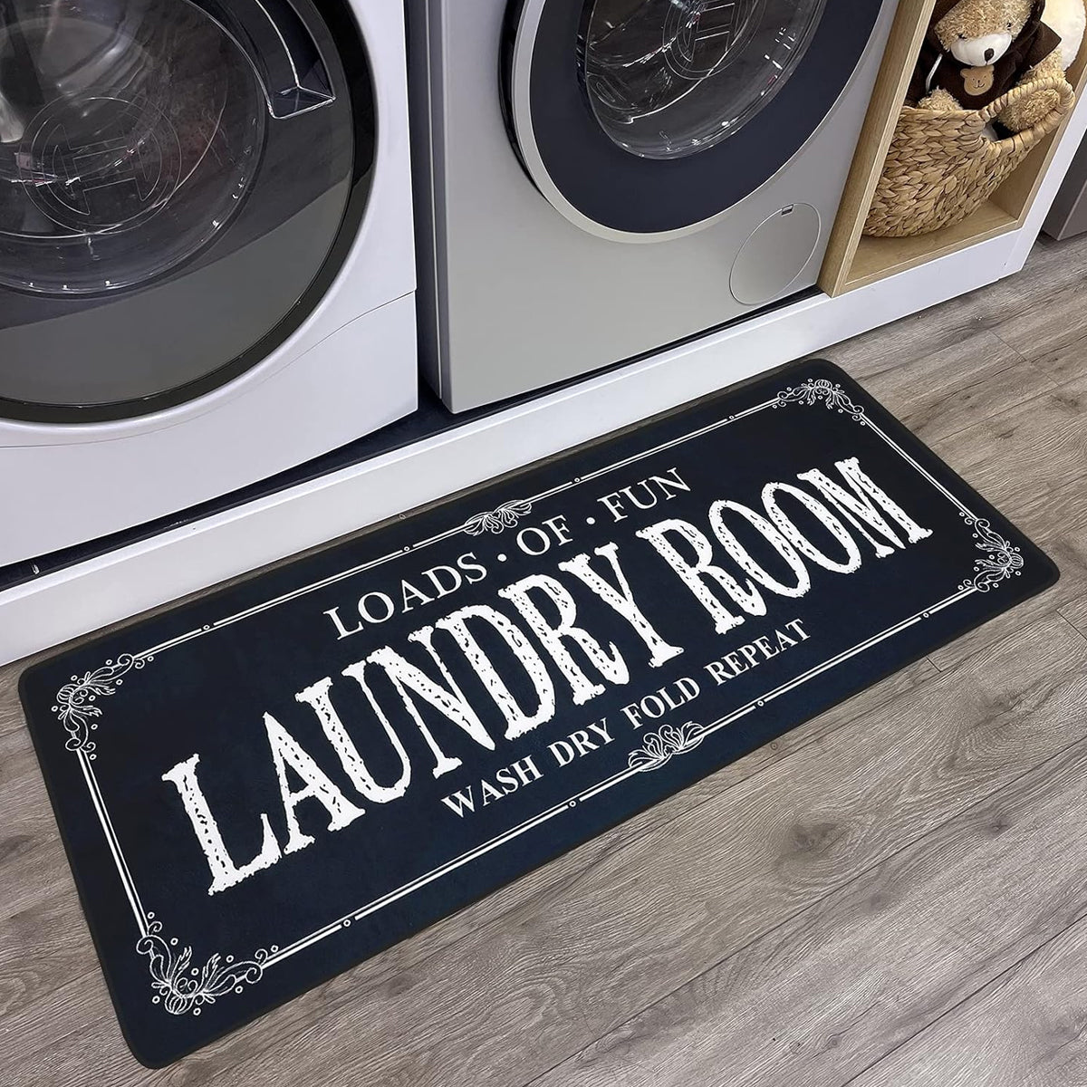 Absorbent Non Slip Mat Graffiti Letter Printed Rug for Bedroom and Entryway AU