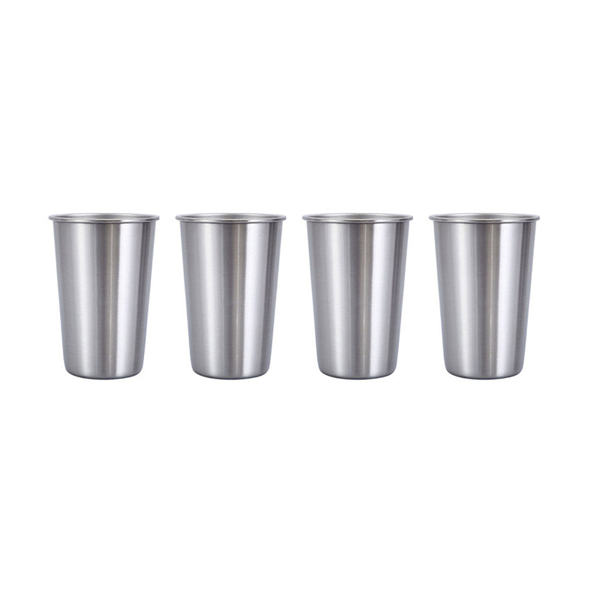 4PCS Stainless Steel Mug Set Portable Travel Cups Durable Drinking Coffee Mugs