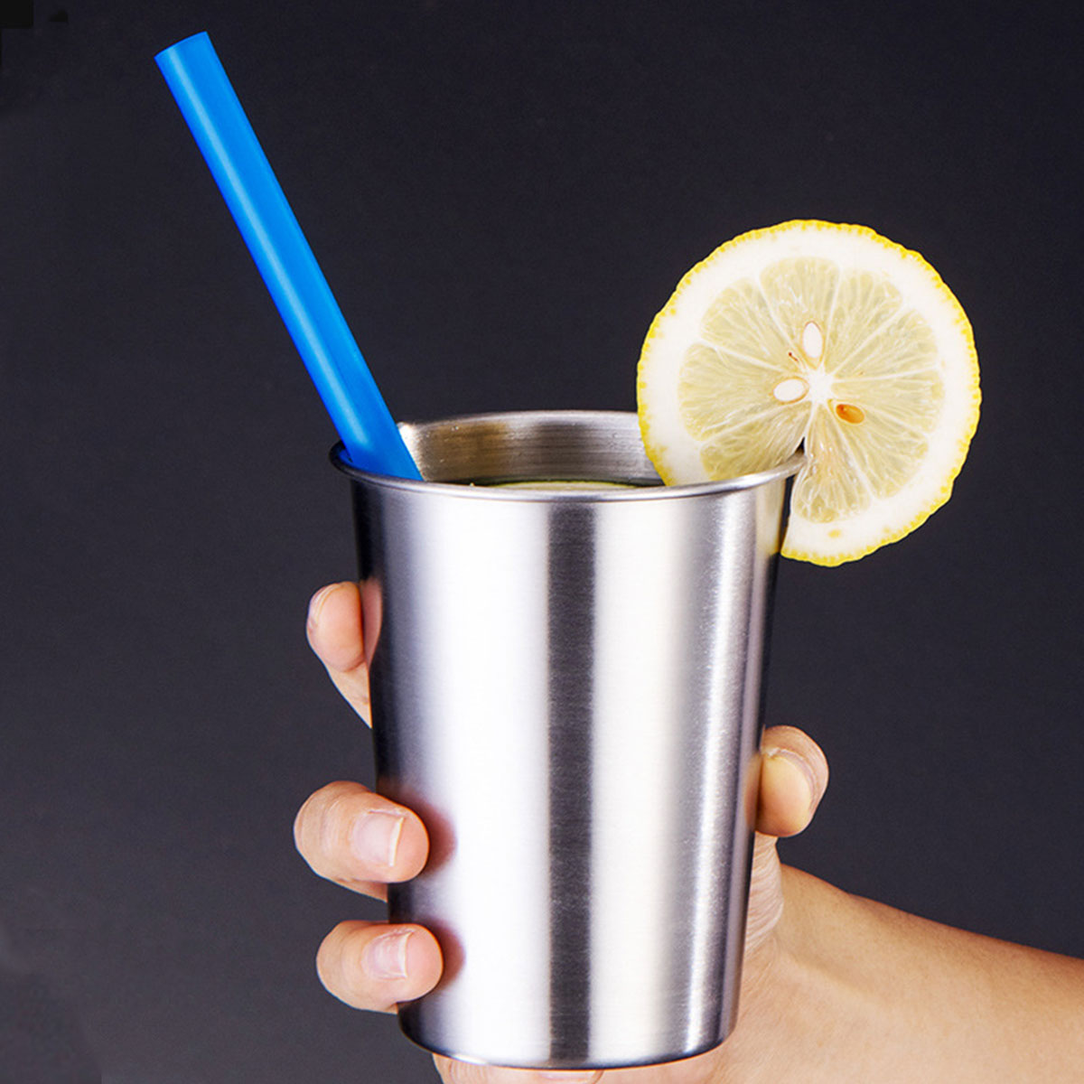 4PCS Stainless Steel Mug Set Portable Travel Cups Durable Drinking Coffee Mugs