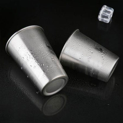 4PCS Stainless Steel Mug Set Portable Travel Cups Durable Drinking Coffee Mugs