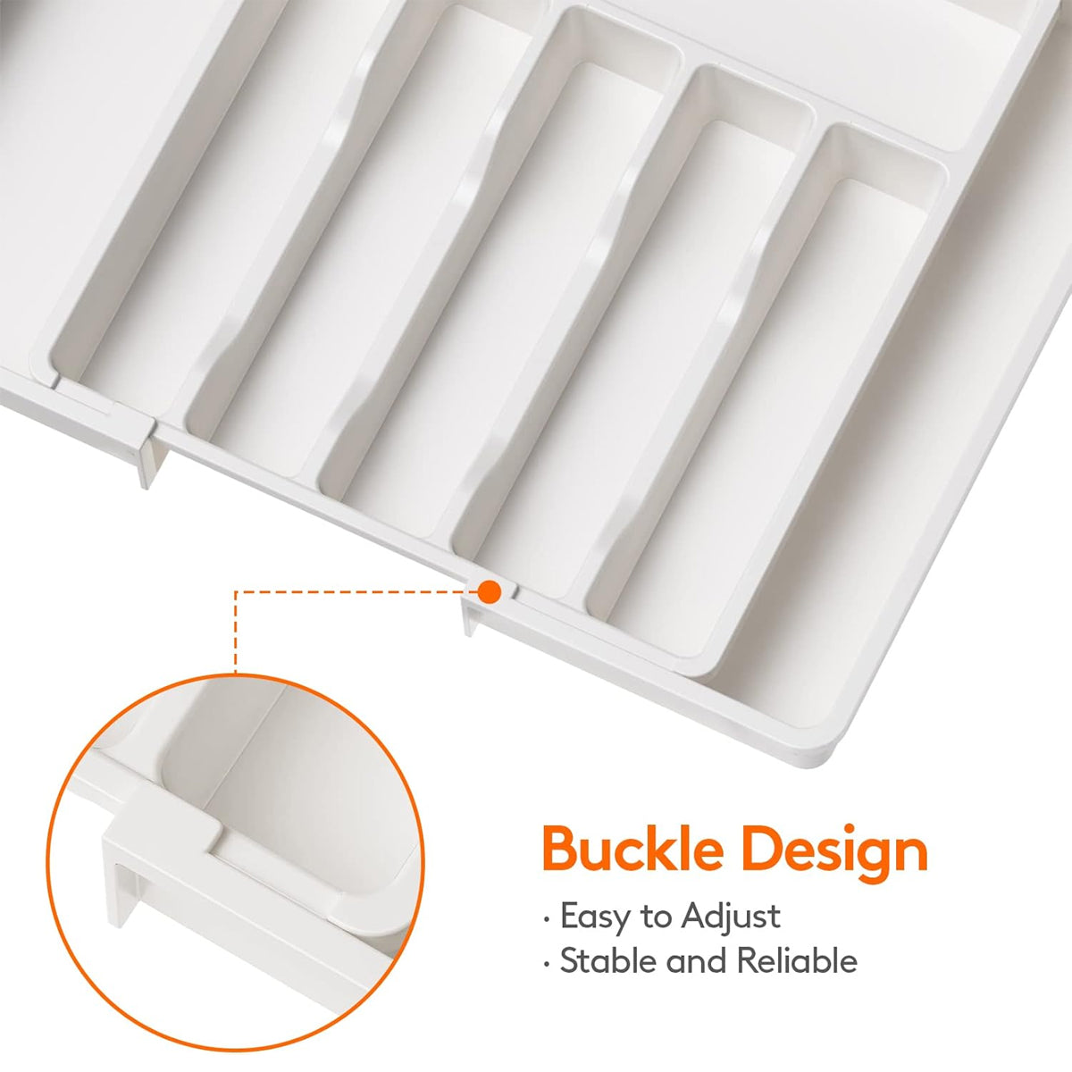 Portable Tableware Storage Box Telescopic Household Cutlery Tray Organizer