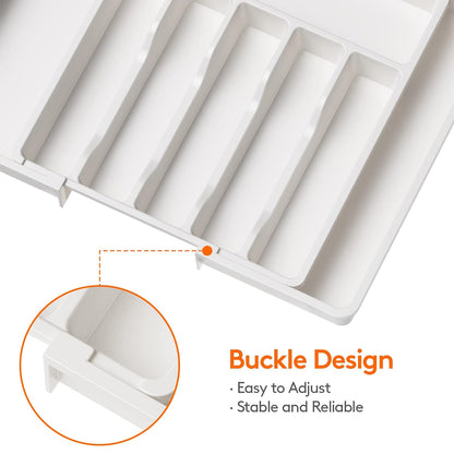 Portable Tableware Storage Box Telescopic Household Cutlery Tray Organizer