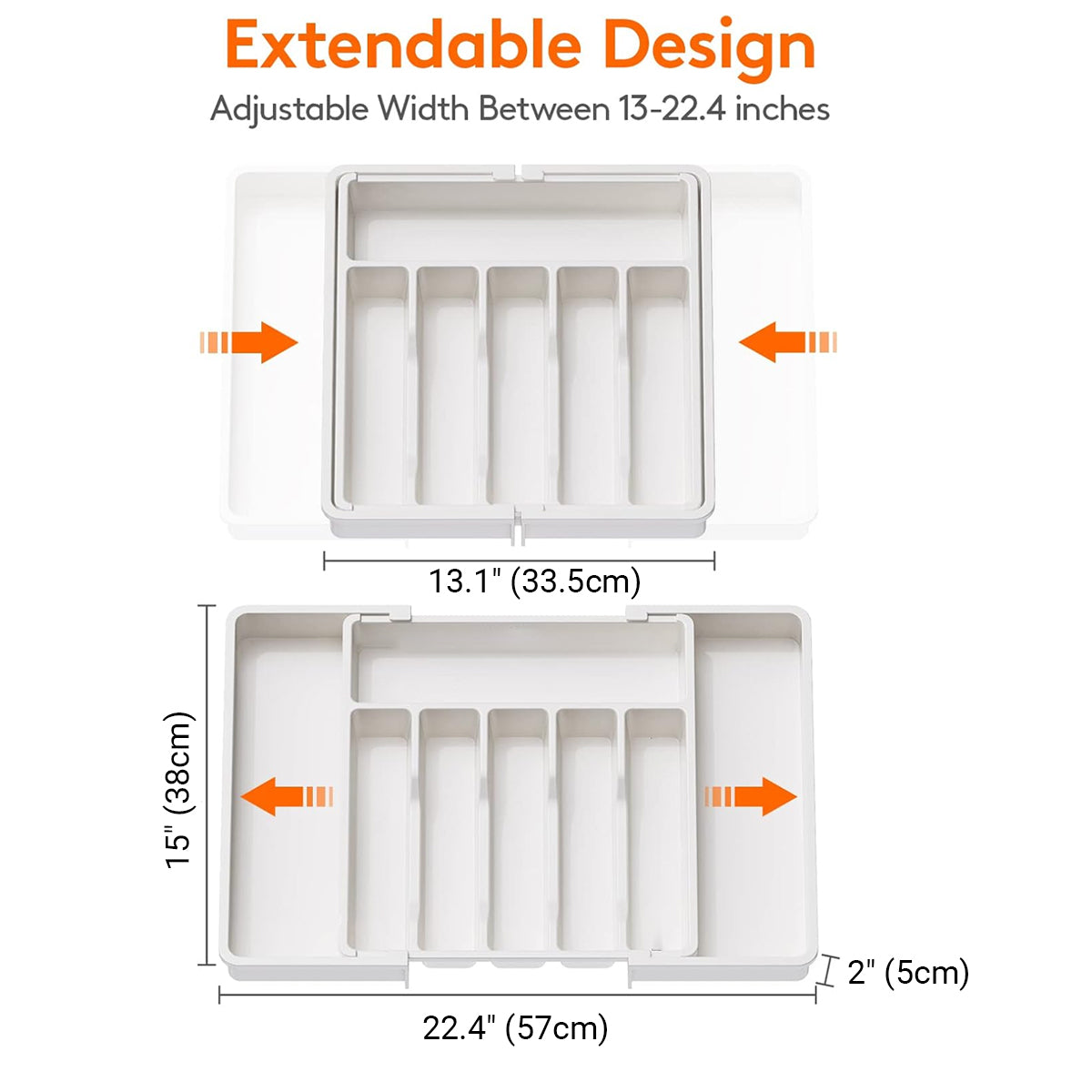 Portable Tableware Storage Box Telescopic Household Cutlery Tray Organizer