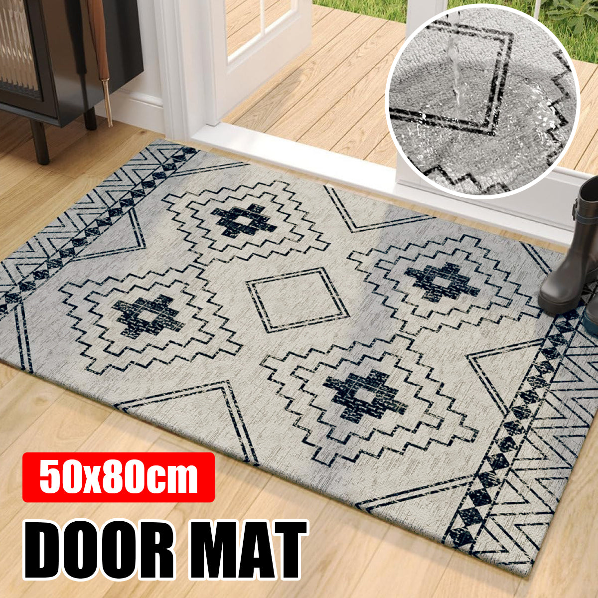 Bohemian Entryway Rug Decorative Floor Mat Indoor Outdoor Non-Slip Door Mat AU