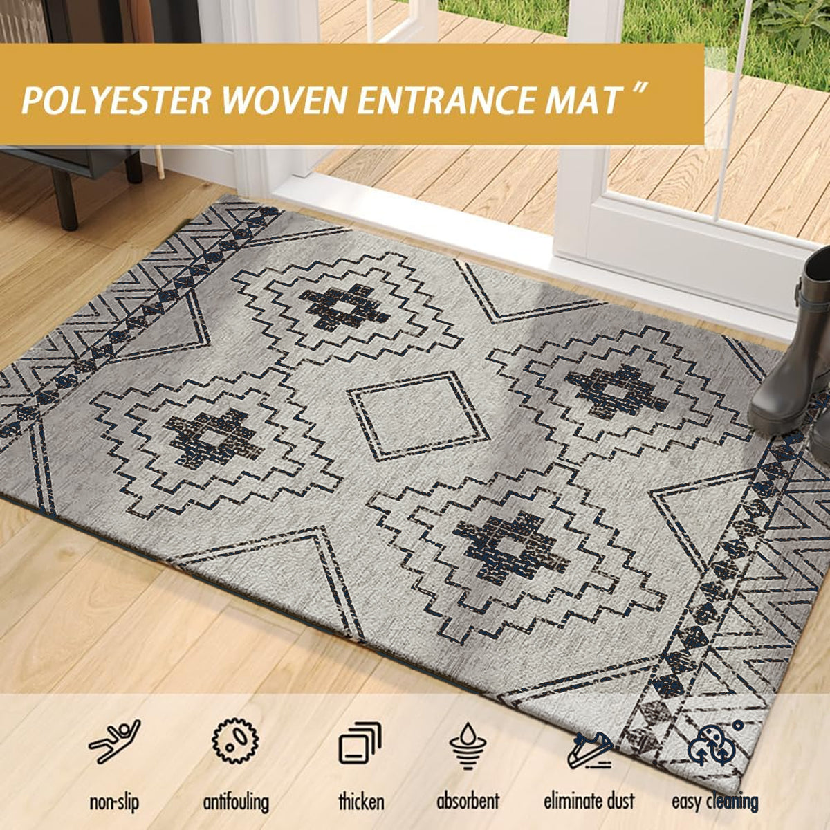 Bohemian Entryway Rug Decorative Floor Mat Indoor Outdoor Non-Slip Door Mat AU