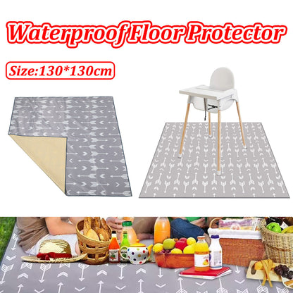 Waterproof Non-Slip Floor Mat 130x130cm High Chair Protector