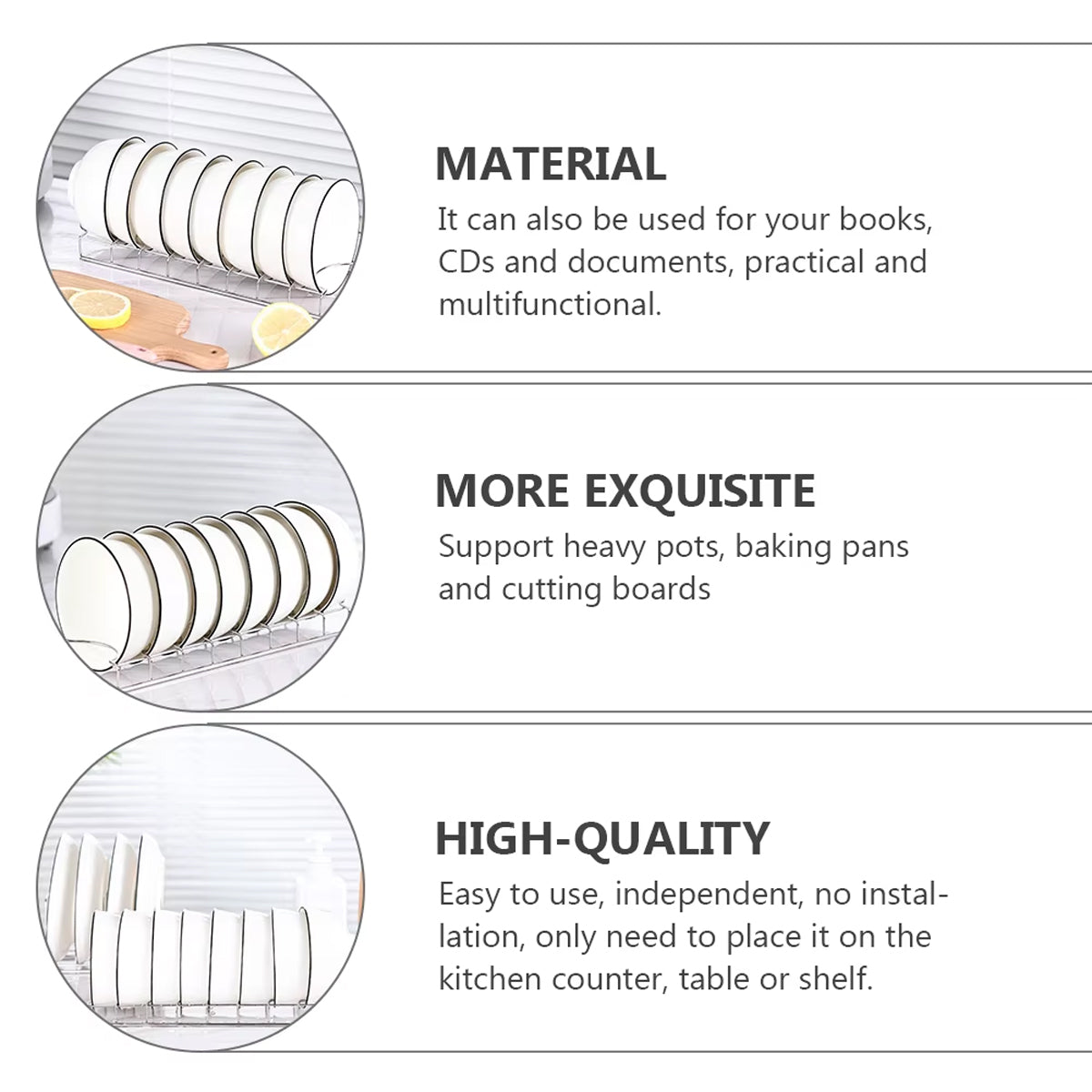 2pcs Stainless Steel Dish Drainer Rack Kitchen Sink Storage