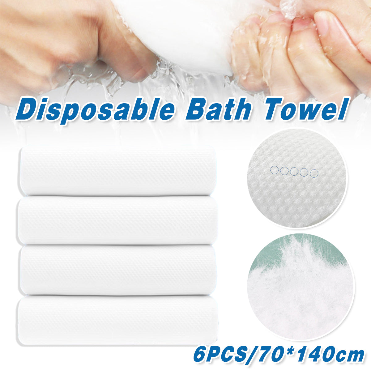 6PCS Thick Disposable Bath Towels Individually Wrapped Large