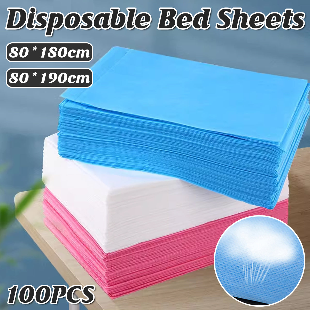 100 Pcs Non-Woven Breathable Bed Sheets for Salon Spa Hotel
