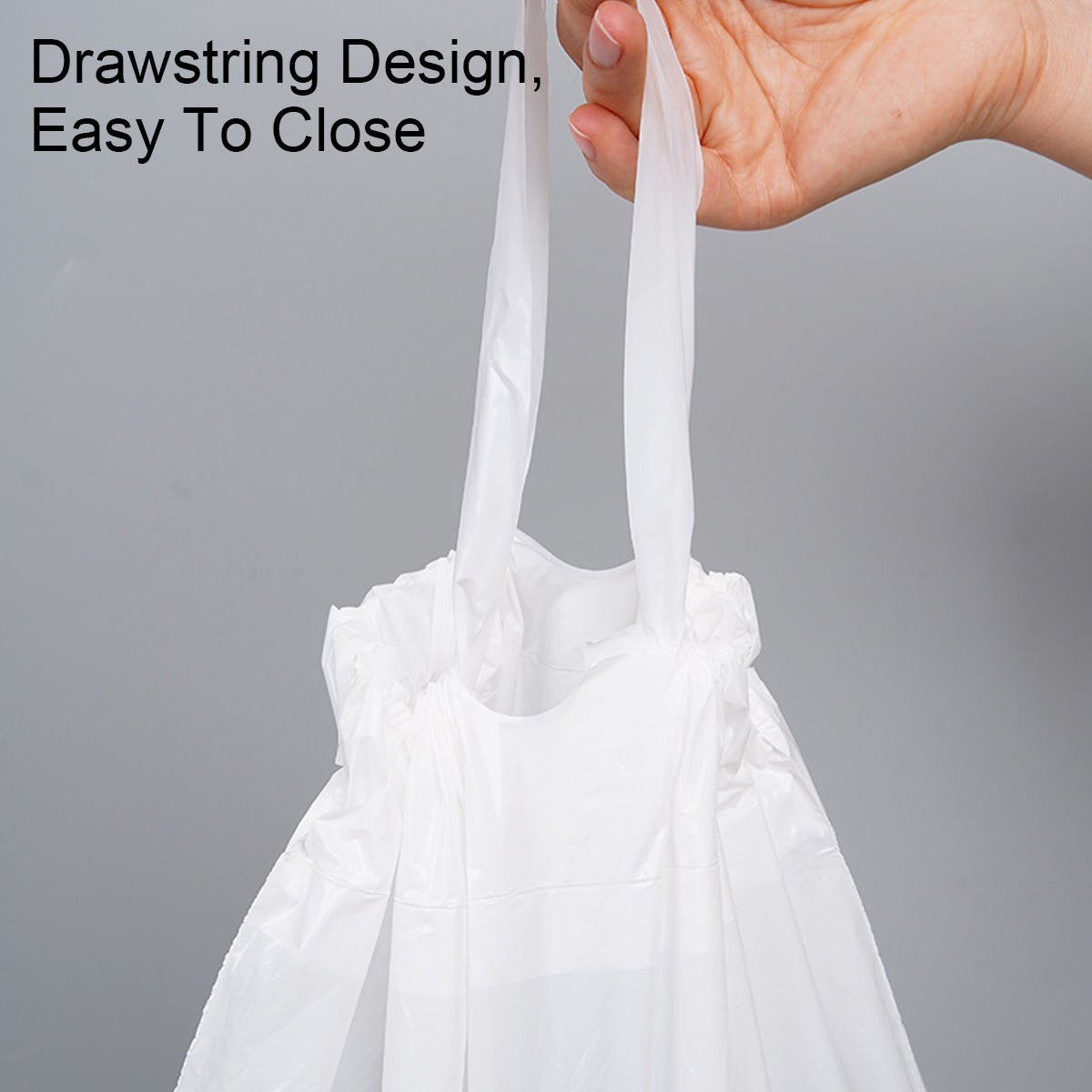 50 Pcs Disposable Plastic Laundry Bags with Drawstring Closure