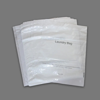 50 Pcs Disposable Plastic Laundry Bags with Drawstring Closure