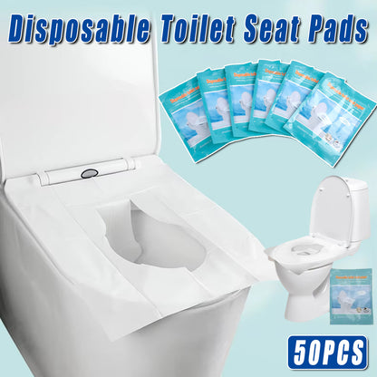 50 Pcs Dissolvable Disposable Toilet Seat Pads Travel Hotel