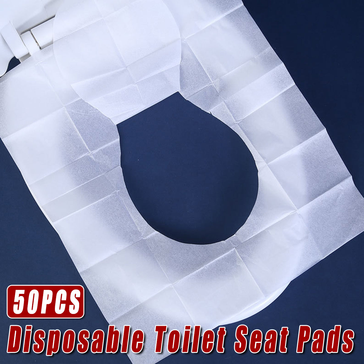 50 Pcs Dissolvable Disposable Toilet Seat Pads Travel Hotel