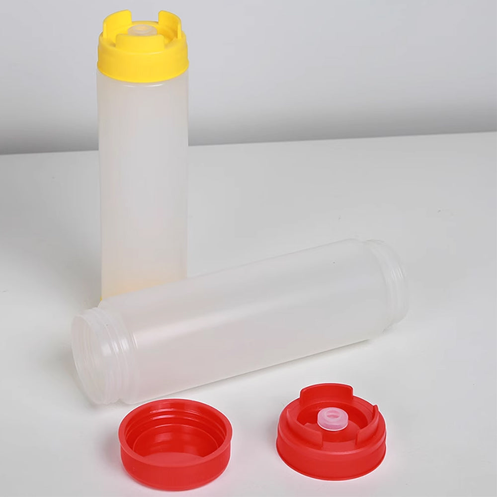16oz Plastic Sauce Dispenser Bottles Large Capacity Double-ended Squeeze Bottles
