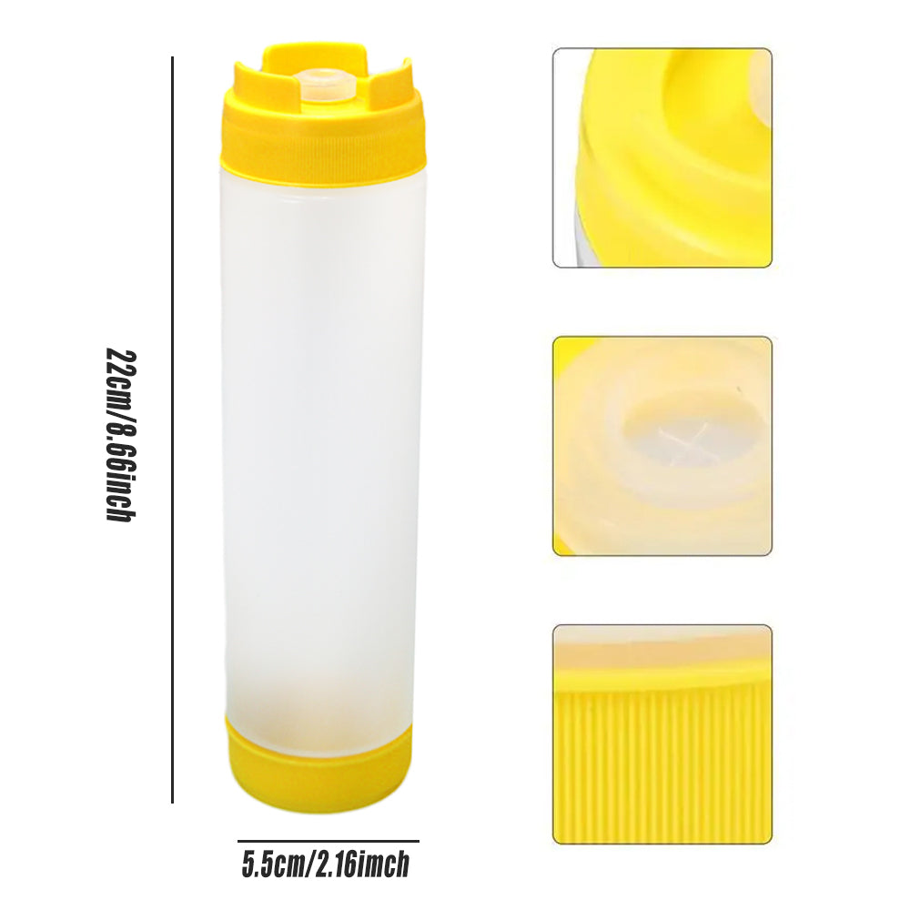 16oz Plastic Sauce Dispenser Bottles Large Capacity Double-ended Squeeze Bottles