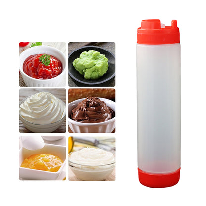 16oz Plastic Sauce Dispenser Bottles Large Capacity Double-ended Squeeze Bottles