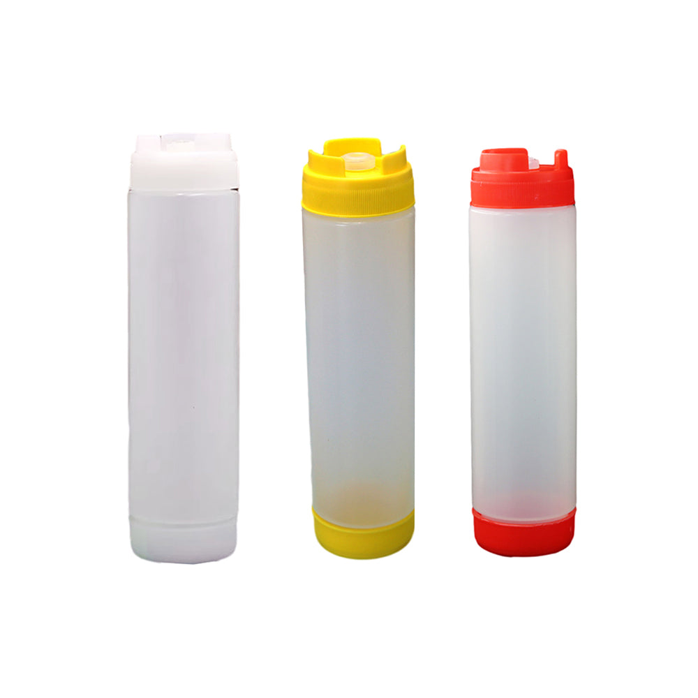16oz Plastic Sauce Dispenser Bottles Large Capacity Double-ended Squeeze Bottles