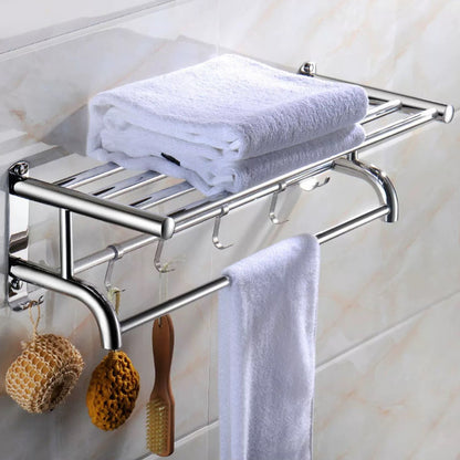 Stainless Steel Wall Mounted Towel Rack Double Layer for Hotel