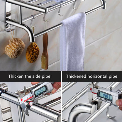 Stainless Steel Wall Mounted Towel Rack Double Layer for Hotel