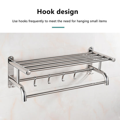 Stainless Steel Wall Mounted Towel Rack Double Layer for Hotel