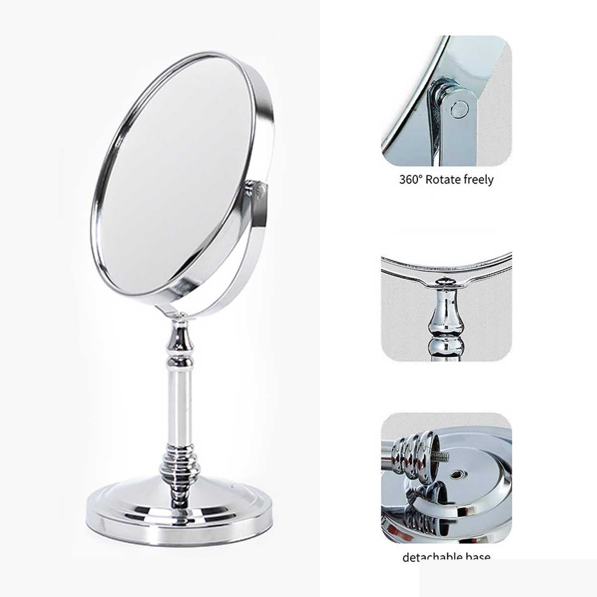 Table Top Vanity Mirror Double Sided with Magnifying Function