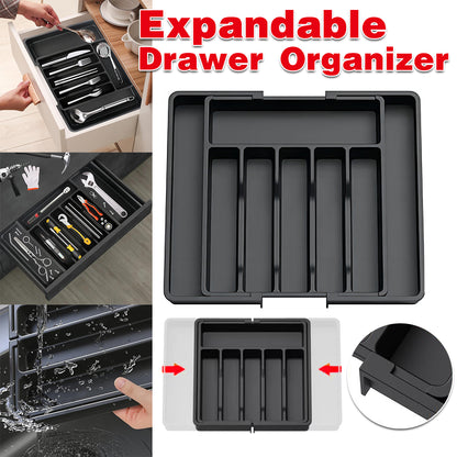 Expandable Cutlery Organizer Adjustable Silverware Drawer Storage Box Tray AU