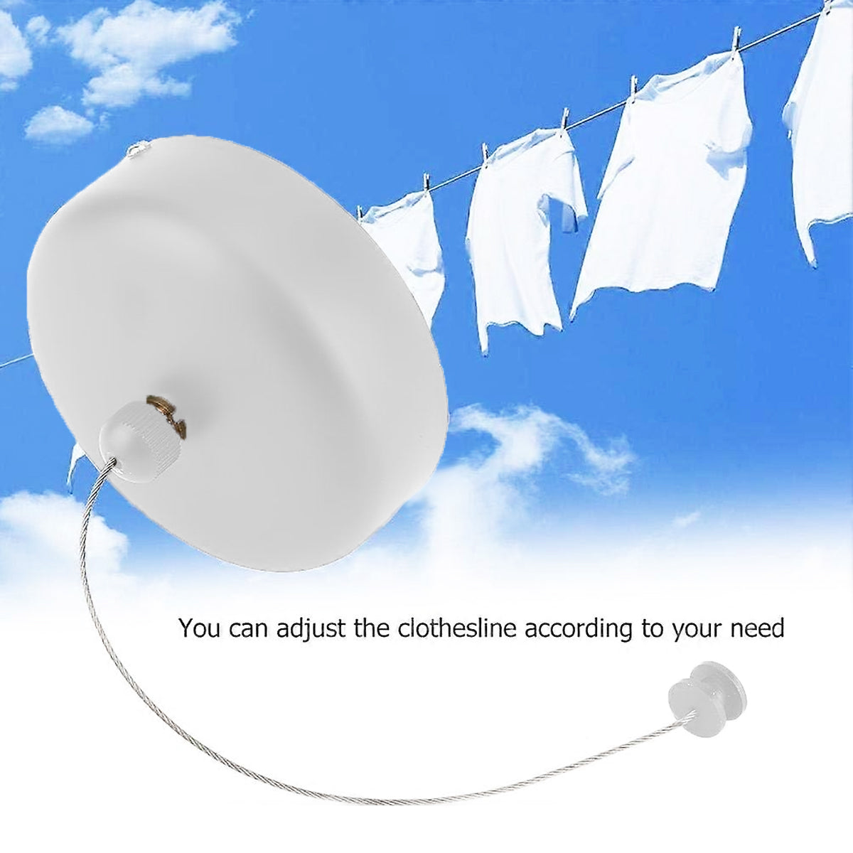 2.8m Length Stainless Steel Wall-Mounted Retractable Invisible Clothesline AU