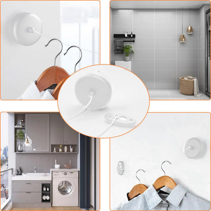 2.8m Length Stainless Steel Wall-Mounted Retractable Invisible Clothesline AU