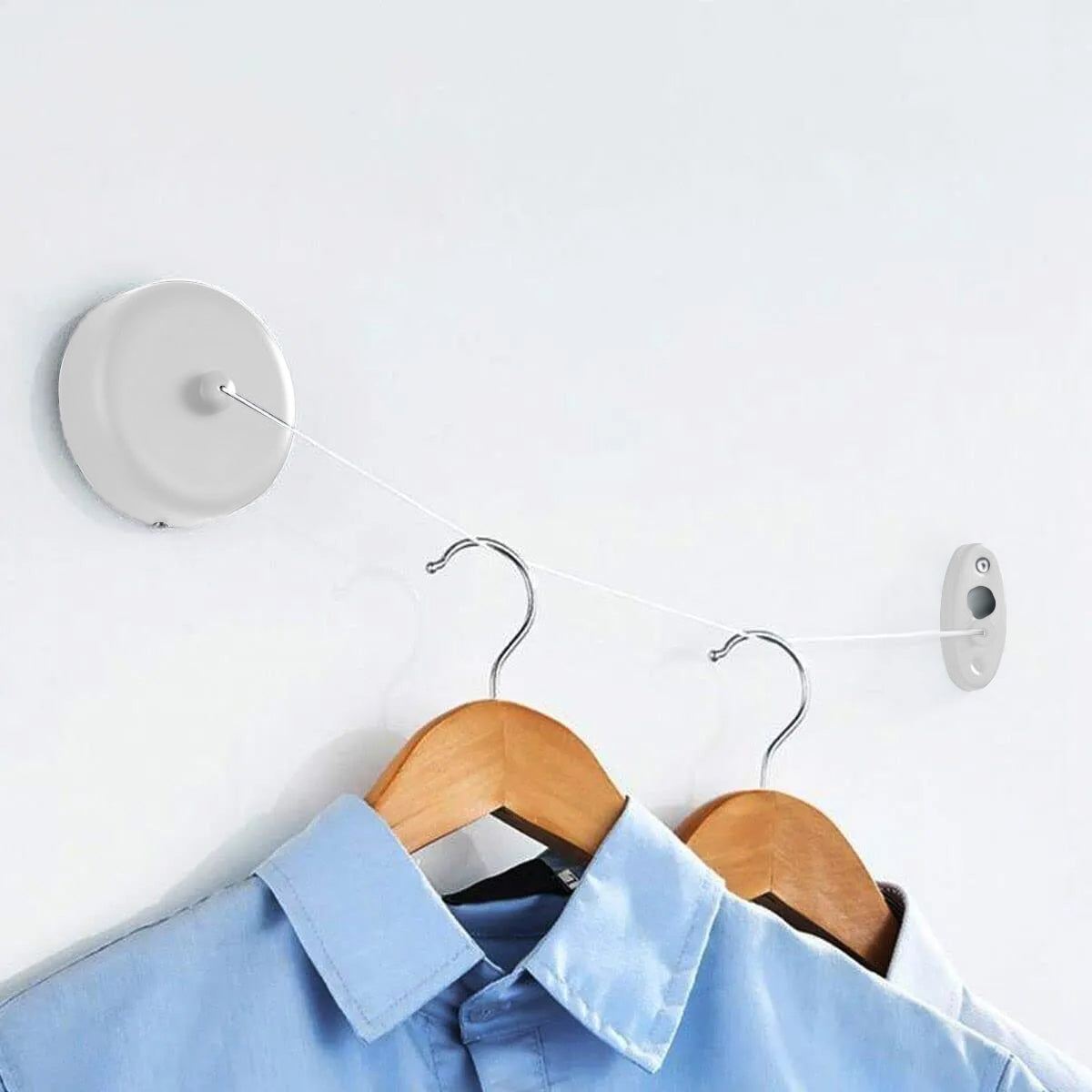 2.8m Length Stainless Steel Wall-Mounted Retractable Invisible Clothesline AU