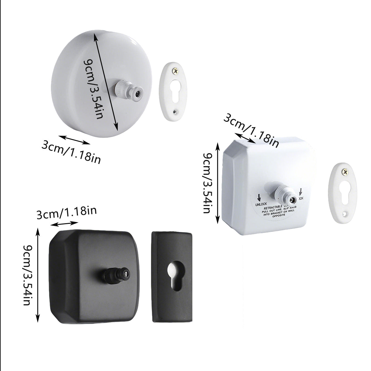 2.8m Length Stainless Steel Wall-Mounted Retractable Invisible Clothesline AU