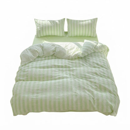 3 Pcs Washed Cotton Queen Duvet Cover Set