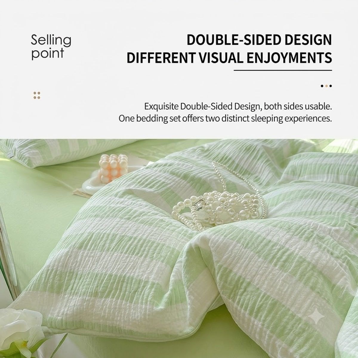 3 Pcs Washed Cotton Queen Duvet Cover Set – Product View 4