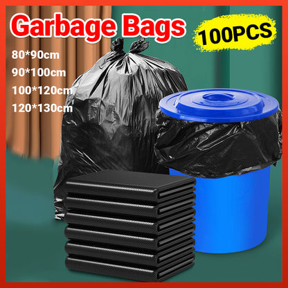100 Pcs Heavy Duty Black Garbage Bags for Hotel Property