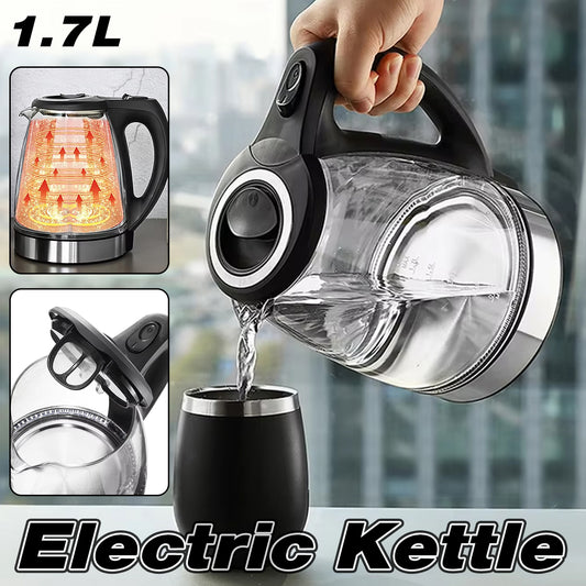 1.7L Electric Kettle Stainless Steel Hot Water Boiler for Home Hotel Office Use